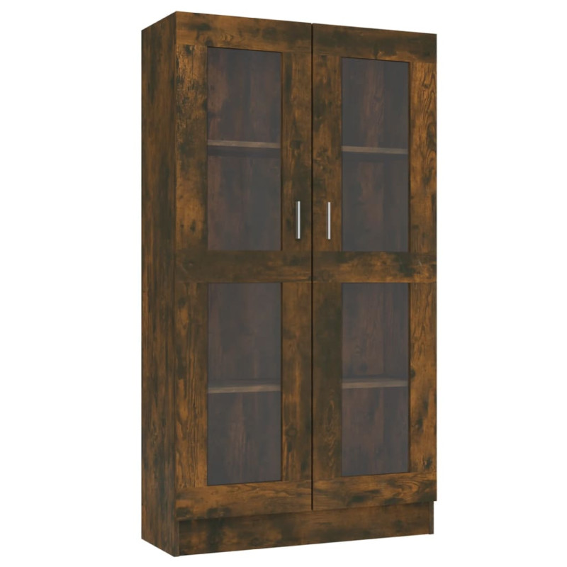 Armoire à vitrine Chêne fumé 82,5x30,5x150 cm Bois d ingénierie