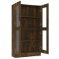 Armoire à vitrine Chêne fumé 82,5x30,5x150 cm Bois d ingénierie