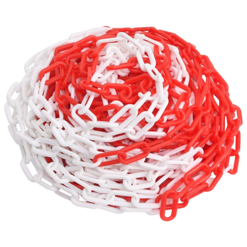 Chaîne d avertissement Rouge et blanc 30 m Ø4 mm Plastique