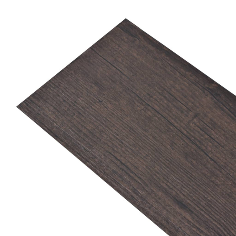 Dalles de plancher PVC autoadhésif 5,02 m² 2 mm marron foncé