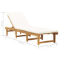 Chaise longue pliante avec coussin Bois d acacia solide