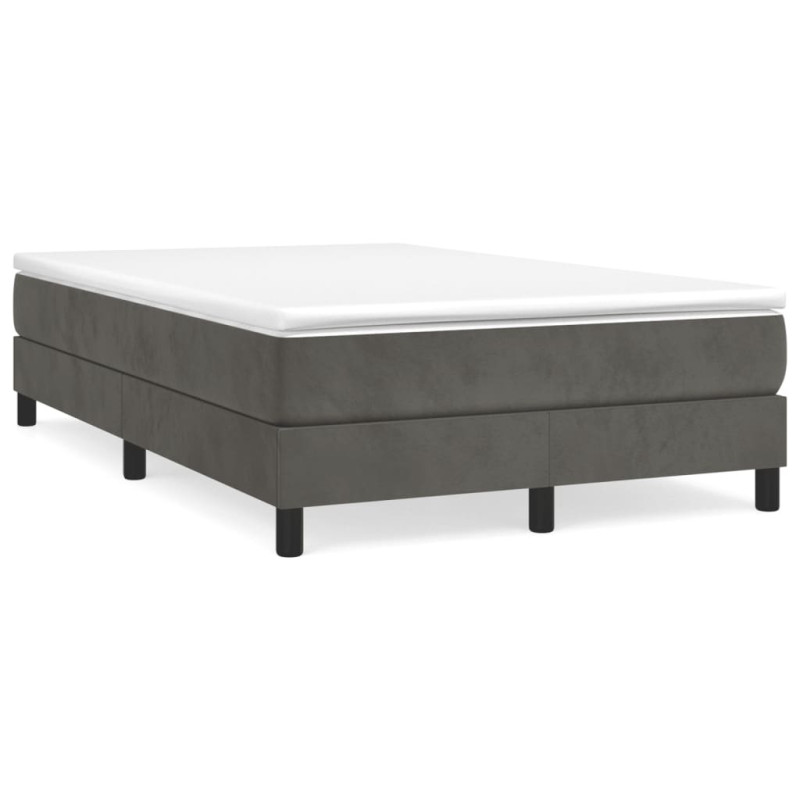 Cadre de lit sans matelas gris foncé 120x200 cm velours