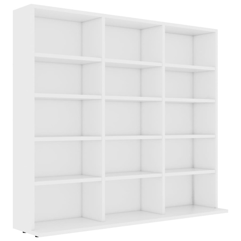 Armoire à CD Blanc 102x23x89,5 cm Bois d’ingénierie