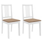 Chaises à manger avec coussins lot de 2 blanc bois solide