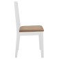 Chaises à manger avec coussins lot de 2 blanc bois solide