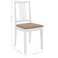 Chaises à manger avec coussins lot de 2 blanc bois solide