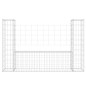 Panier de gabion en forme de U avec 2 poteaux Fer 140x20x100 cm