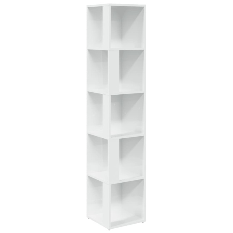 Armoire d angle Blanc brillant 33x33x164,5 cm Bois d ingénierie