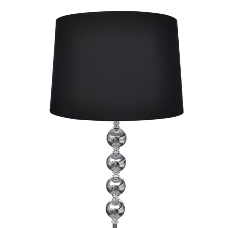 Lampadaire avec support haut Décoration à 4 boules Noir