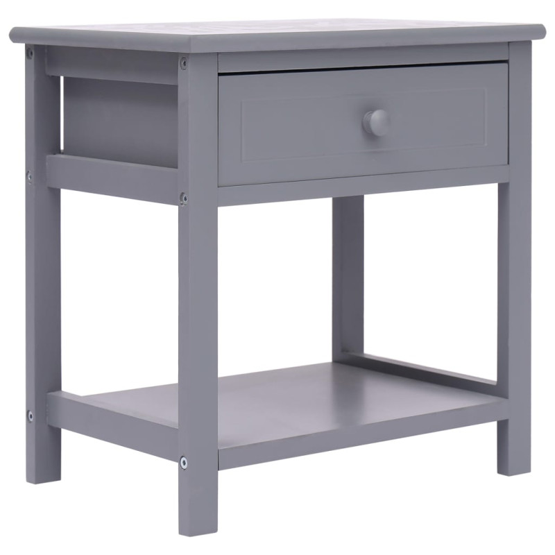 Tables de chevet 2 pcs Gris 40x29x42 cm Bois de Paulownia