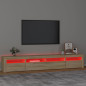 Meuble TV avec lumières LED Chêne sonoma 240x35x40 cm