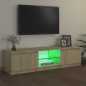 Meuble TV avec lumières LED chêne sonoma 140x40x35,5 cm