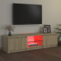 Meuble TV avec lumières LED chêne sonoma 140x40x35,5 cm