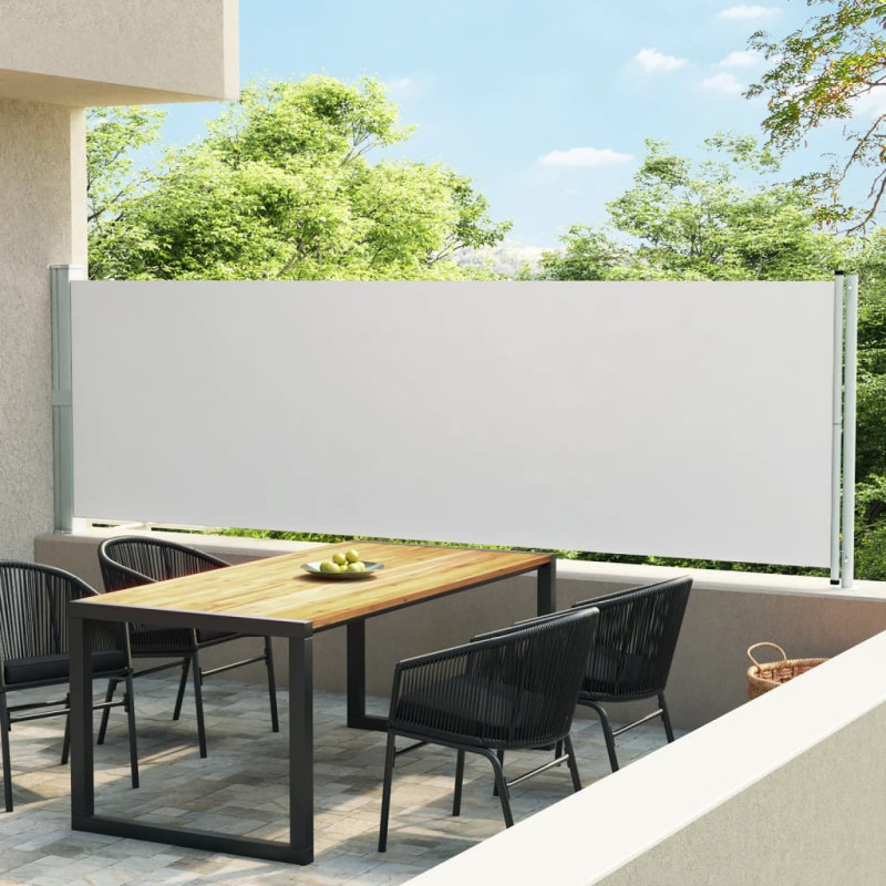 Auvent latéral rétractable de patio 140x600 cm Crème