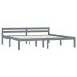 Cadre de lit sans matelas gris bois massif de pin 160x200 cm