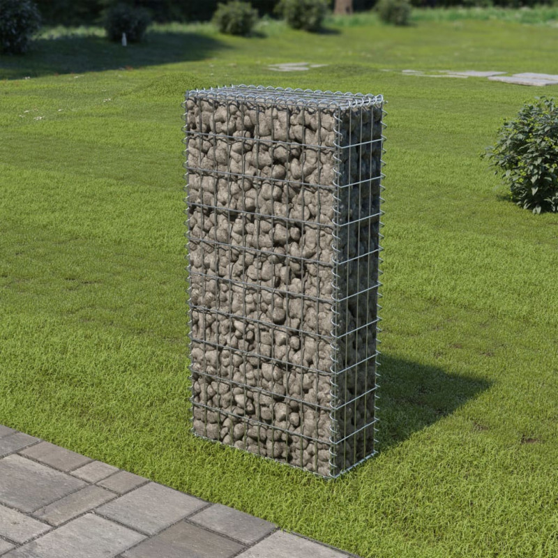 Mur en gabion avec couvercles Acier galvanisé 50x20x100 cm