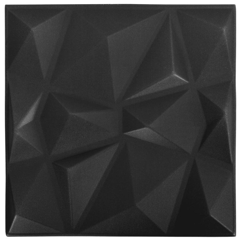 Panneaux muraux 3D 12 pcs 50x50 cm noir diamant 3 m²