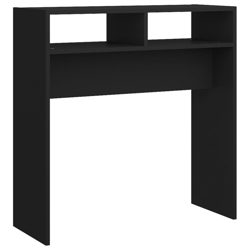 Table console noir 78x30x80 cm bois d ingénierie