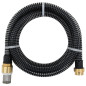 Tuyau d aspiration avec raccords en laiton noir 1,1" 7 m PVC