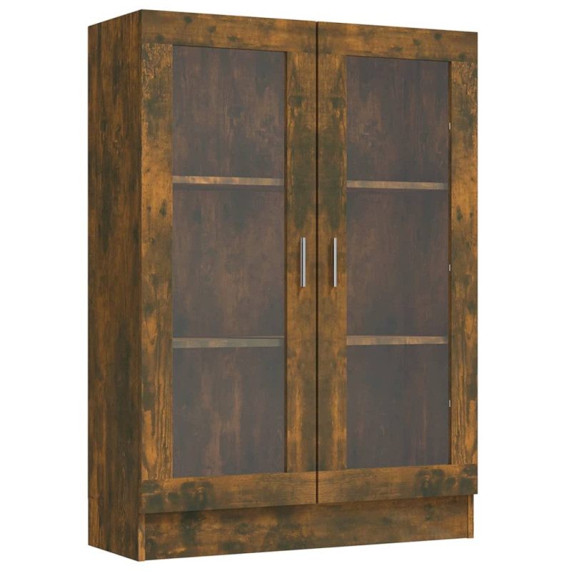 Armoire à vitrine Chêne fumé 82,5x30,5x115 cm Bois d ingénierie