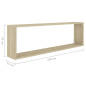 Étagères cube murales 2 pcs chêne sonoma bois d ingénierie