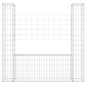 Panier de gabion en forme de U avec 2 poteaux Fer 140x20x150 cm