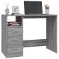 Bureau avec tiroirs Sonoma gris 102x50x76 cm Bois d ingénierie