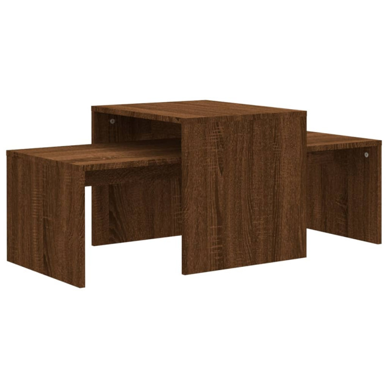 Ensemble table basse Chêne marron 100x48x40cm Bois d ingénierie