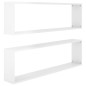 Étagères cube murales 2 pcs blanc brillant bois d ingénierie