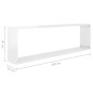 Étagères cube murales 2 pcs blanc brillant bois d ingénierie