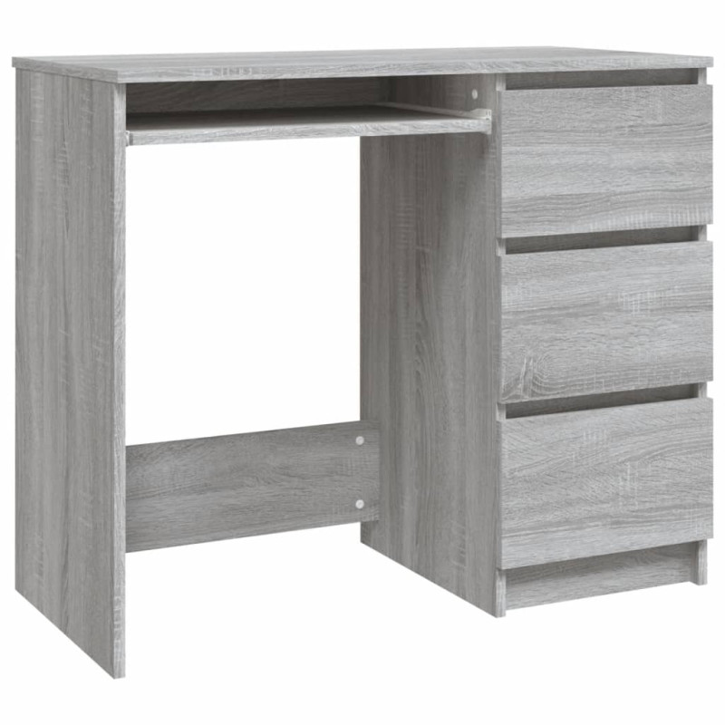 Bureau Sonoma gris 90x45x76 cm Bois d ingénierie