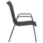 Chaises de jardin 4 pcs Acier et textilène Noir