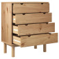 Commode OTTA 76,5x39,5x90 cm Bois de pin massif