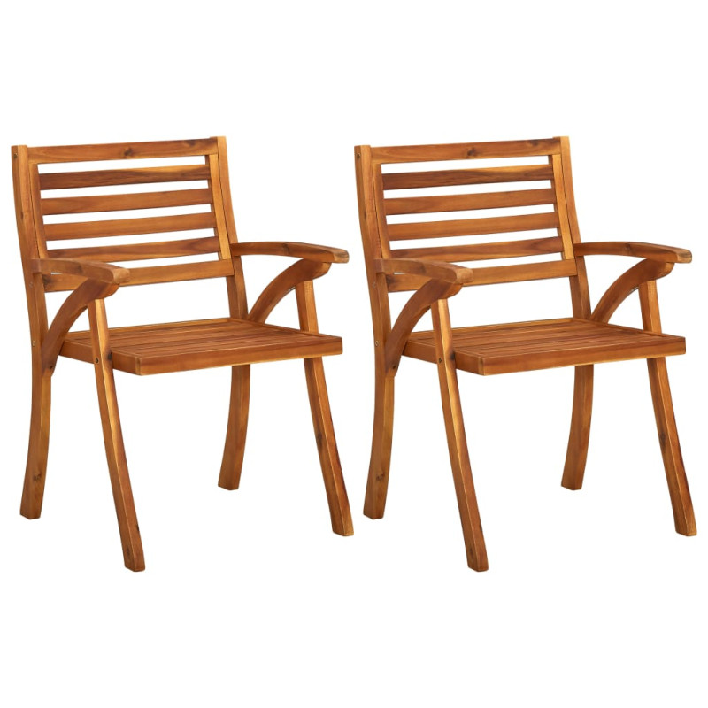 Chaises de jardin lot de 2 Bois d acacia solide