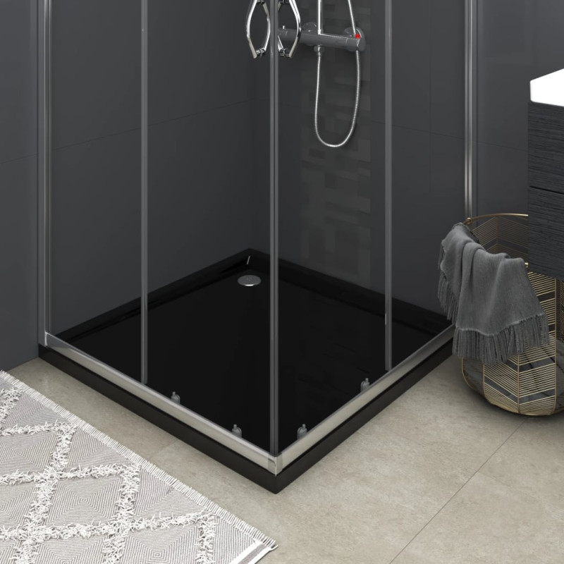 Receveur de douche carré ABS Noir 90x90 cm