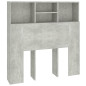 Armoire de tête de lit Gris béton 100x19x103,5 cm