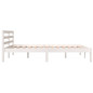 Cadre de lit sans matelas bois de pin massif 140x190 cm blanc