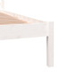 Cadre de lit sans matelas bois de pin massif 140x190 cm blanc