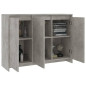 Buffet Gris béton 102x33x75 cm Bois d ingénierie