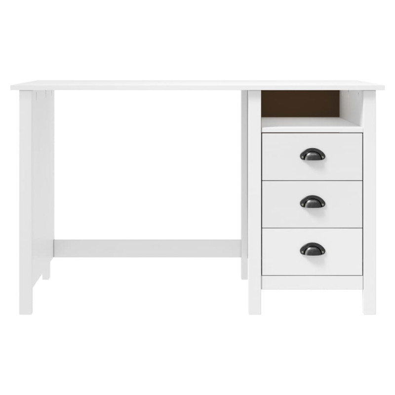 Bureau Hill avec 3 tiroirs 120x50x74 cm Bois pin massif