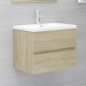 Ensemble de meubles de bain chêne sonoma bois d ingénierie