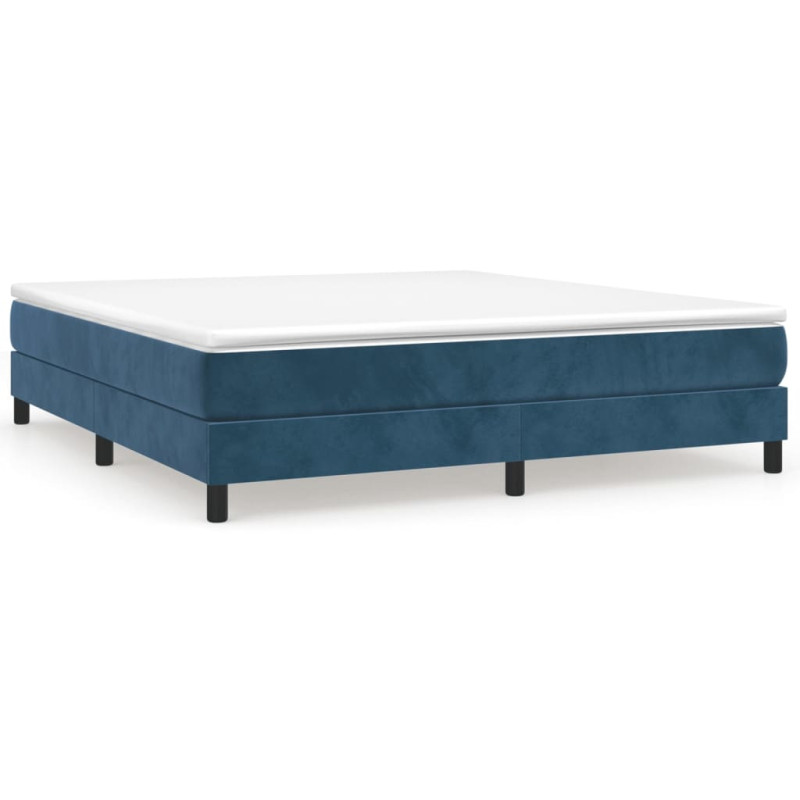 Cadre de lit sans matelas bleu foncé 160x200 cm velours