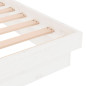 Cadre de lit sans matelas blanc bois massif