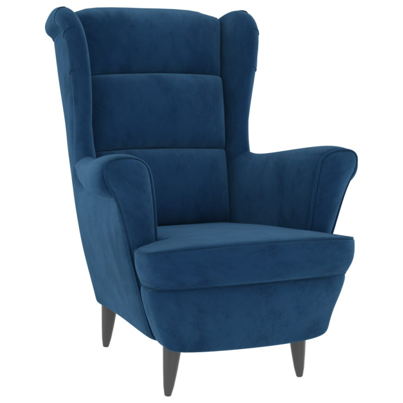 Fauteuil bleu velours