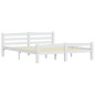 Cadre de lit sans matelas blanc bois de pin massif 160x200 cm