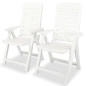 lot de 2 Chaises inclinables de jardin Plastique Blanc