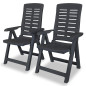 Chaises inclinables de jardin lot de 2 Plastique Anthracite