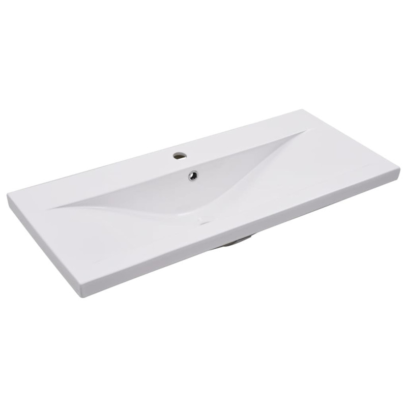 Lavabo encastré 91 x 39,5 x 18,5 cm Céramique Blanc