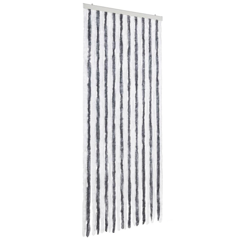 Moustiquaire Gris et blanc 90x220 cm Chenille 