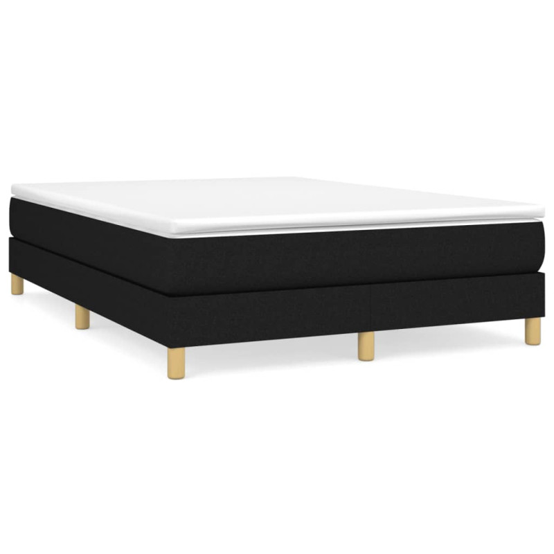 Cadre de lit sans matelas noir 140x190 cm tissu